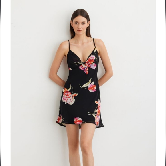 Front Twist Mini Slip Dress - Picture 4 of 6